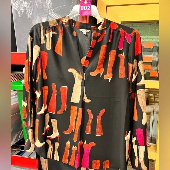 NWOT NIC+ZOE These Boots Printed Blouse Size Small (Runs big) #002 - Picture 13 of 13
